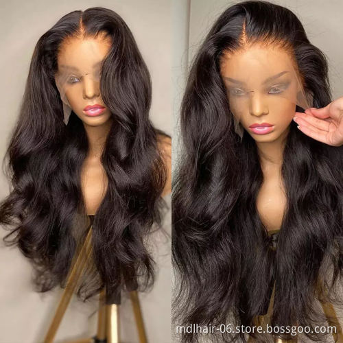 China Vendor Wholesale Virgin Brazilian HD Lace Frontal Wigs Natural Transparent Lace Front Human Hair Wig for Black Women